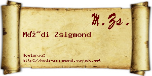 Módi Zsigmond névjegykártya